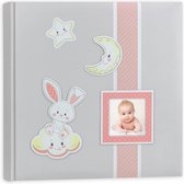 Fotoboek/fotoalbum Fred baby meisje met 30 paginas roze - 32 x 32 x 3,5 cm - Babyfotos - Babyalbum