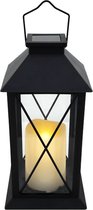 Tuin Lantaarn met LED Kaars Solar - Windlicht op Zonne-Energie - Tafellamp voor Buiten met Vlameffect
