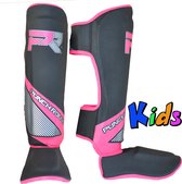 Punch Round Kids Kickboks Scheenbeschermers Evoke Zwart Roze Kids - 6 Jaar
