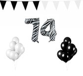 74 jaar Verjaardag Versiering Pakket Zebra