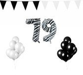 79 jaar Verjaardag Versiering Pakket Zebra