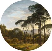 Behangcirkel Italiaans Landschap | ⌀ 80 cm | Zelfklevend | Wanddecoratie | Ronde Muursticker | Muurcirkel Binnen