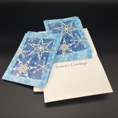 Cartes de Noël de bowling avec une image bleue d'épingles 'Snow Crystal', salutations de saison
