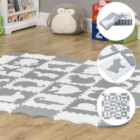 Tapis puzzle enfant - Timon - 36 pièces - Composé de lettres & chiffres