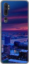 Geschikt voor Xiaomi Mi Note 10 hoesje - Rotterdam - Lucht - Roze - Siliconen Telefoonhoesje