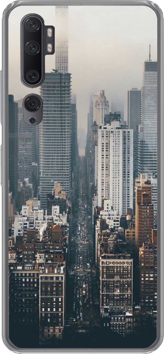 Telefoonhoesje Geschikt voor Xiaomi Mi Note 10 hoesje - Skyline van New York - Siliconen Telefoonhoesje Telefoonhoesje