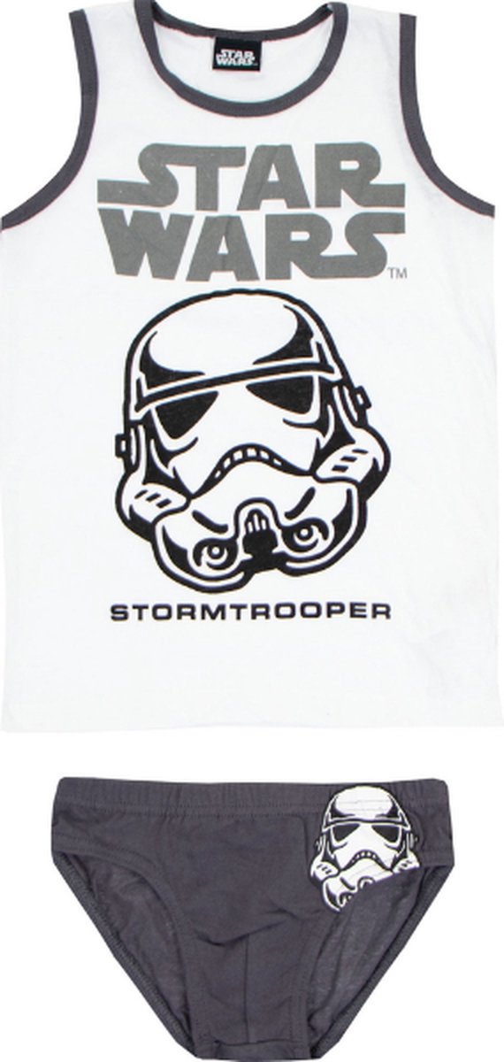 Star Wars - Stormtrooper - Jongens Ondergoedset - Wit/Grijs - Maat 116 cm