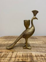 Dream-Living Kandelaar pauw goud polystone-16x4,5x18,5cm-1 stuks
