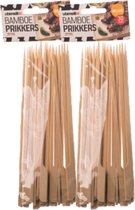 Bamboe prikkers - 2x bamboe prikkers - Prikkers - Deluxe bamboe prikkers - 60 stuks - 20 cm - Bamboe - Sate prikkers - Tapas prikkers - Kip prikkers - Fruitspiesjes - Bamboe prikke