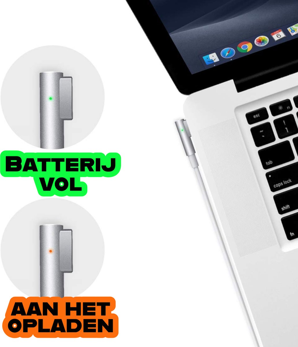 85W MacBook Pro oplader L-vorm MagSafe 1 adapter 2m voor 15-17 inch (2008-2012) A1343 A1222 A1290 - Afbeelding 2
