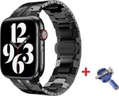 Luxe Metalen Armband Geschikt Voor Apple Watch Series 1/2/3/4/5/6//7/SE 42/44/45 mm Horloge Bandje - 42mm/44mm/45mm iWatch Schakel Polsband Strap RVS - Smartwatch Wristband Met Hor
