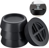 Trillingsdempers Wasmachine & Droger – Set van 4 stuks – Zwart - Wasmachine Geluidsdempers / Vibratiedempers – Pads / Voetjes – Antislip rubber - Extra dik