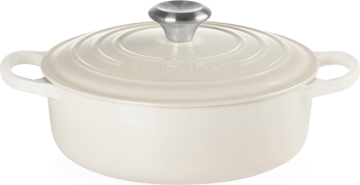 Le Creuset - Gietijzeren - Lage Braadpan - 24cm - Meringue