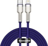 Baseus USB C naar Apple Lightning 2 Meter geschikt voor Apple iPhone 9/10/11/12 - usb c naar Apple Lightning Kabel - oplader kabel - lader - oplader 20W (paars) CATLJK-B05
