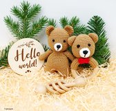 Speelgoed voor de baby's - rammelaar - knuffelbeer - grijpring - bruin