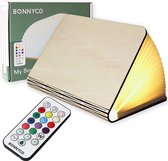 Bonnyco houten boekenlamp met kleurverandering (12 kleuren)