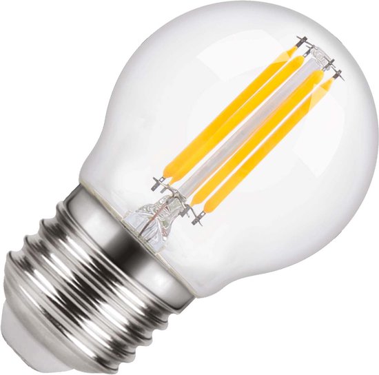 Foto: Lighto led filament grote fitting e27 kogellamp helder 45mm 5w