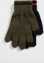 WE Fashion Jongens fijngebreide handschoenen, 2-pack
