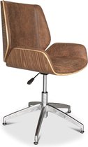 Bureaustoel - Vintage bruin - Walnoot hout - Draaibaar