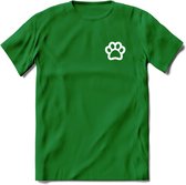 Cat Paw - Katten T-Shirt Kleding Cadeau | Dames - Heren - Unisex | Kat / Dieren shirt | Grappig Verjaardag kado | Tshirt Met Print | - Donker Groen - XXL