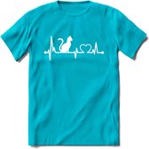 Cat Beat - Katten T-Shirt Kleding Cadeau | Dames - Heren - Unisex | Kat / Dieren shirt | Grappig Verjaardag kado | Tshirt Met Print | - Blauw - S