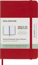 Moleskine 18 Maanden Agenda - 2022/23 - Wekelijks - Pocket - Harde Kaft - Rood