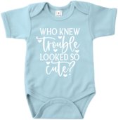 Romper - If only trouble looked so cute - Blauw Maat 62 - Kraamkado - Baby - Geboorte - Moeder