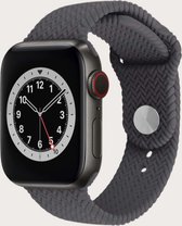 Siliconen Apple Watch Bandje - Donkergrijs Geweven - 38/40/41 mm - Series 1 2 3 4 5 6 SE 7 - Geschikt voor Apple Watch