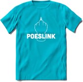 Poeslink! - Katten T-Shirt Kleding Cadeau | Dames - Heren - Unisex | Kat / Dieren shirt | Grappig Verjaardag kado | Tshirt Met Print | - Blauw - M