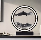 Signity® Dynamische Zandkunst Lamp - 3D Moving Sand art - Decoratieve Tafellamp Bureaulamp - Zand In Glas Kunst - Ronde Lamp - Donker Zand