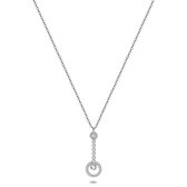 Twice As Nice Halsketting in zilver, cercle avec zircons  40 cm+5 cm