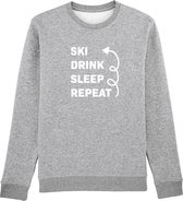 Ski drink sleep repeat Rustaagh sweater maat XXL - grijs - bedrukt - unisex -ski