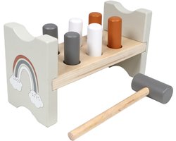 Hammer Hammer Tryco Wooden Hammerbench - Houten Hamerbank - Hameren met 6 Pinnen - Stimuleert Motoriek en Hand-oogcoördinatie - Vanaf 12 Maanden