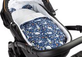 Sensillo Baby Kinderwagen Bekledingset - Deken + Kussen - Wafel Grijs Diertjes