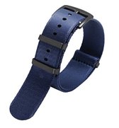 Horlogeband Nylon band - Nato strap - Blauw - 22mm