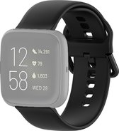 Mobigear Dotted Siliconen Bandje voor Fitbit Versa Lite - Zwart