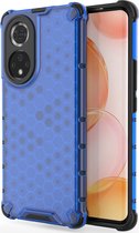 HONOR 50 Hoesje - Mobigear - Honeycomb Serie - Hard Kunststof Backcover - Blauw - Hoesje Geschikt Voor HONOR 50