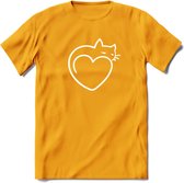 Sleepy Cat - Katten T-Shirt Kleding Cadeau | Dames - Heren - Unisex | Kat / Dieren shirt | Grappig Verjaardag kado | Tshirt Met Print | - Geel - S