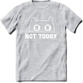 Not Today - Katten T-Shirt Kleding Cadeau | Dames - Heren - Unisex | Kat / Dieren shirt | Grappig Verjaardag kado | Tshirt Met Print | - Licht Grijs - Gemaleerd - XXL