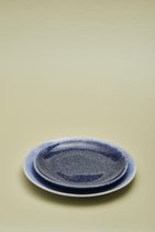 Portugees servies - saladebord midnight blauw - servies - keramiek - set van 4 - 22 cm rond