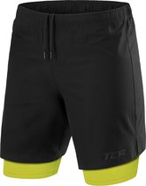 Short Ultra 2 en 1 avec poche zippée pour homme - Zwart/Lime Punch (Végétal)