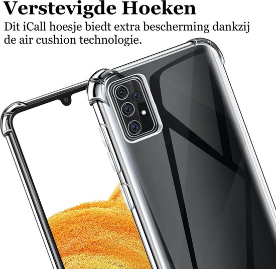 Coque Samsung Galaxy A33 - Coque Arrière en Siliconen Antichoc Transparente - Protecteur d'écran en Tempered Glass Trempé