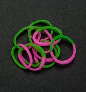 Joy Craft - loomelastiekjes - 6200/0840 - Elastieken Pink/Green