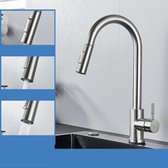 Uittrekbare Keukenkraan - Kraan - Moderne Kraan - Interieur - Met Uittrekbare Stang - Voor Keuken - Zilver