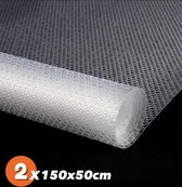 2x Antislipmat transparant 150x50 cm - Keukenlade beschermer - Ondertapijt - Mat voor bescherming - Auto - Antislip - Anti slip mat - Lade bescherming - Badkamer