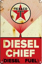 Signs-USA - Retro wandbord - metaal - Texaco Diesel Chief - 20 x 30 cm