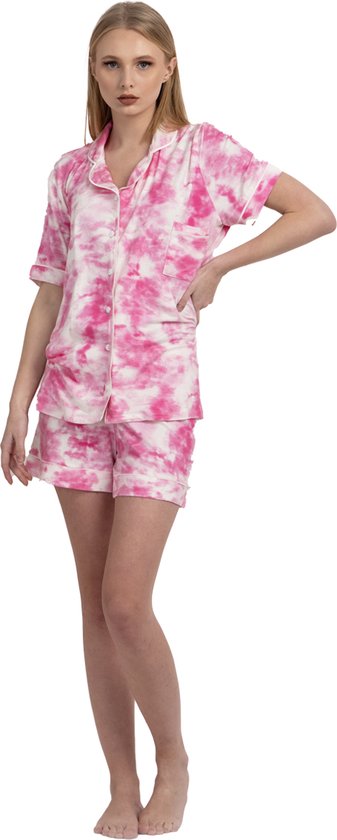 VANILLA - Clouds dames pyjama - Pyjamasets - viscose - PJ1561 - Roze - XL