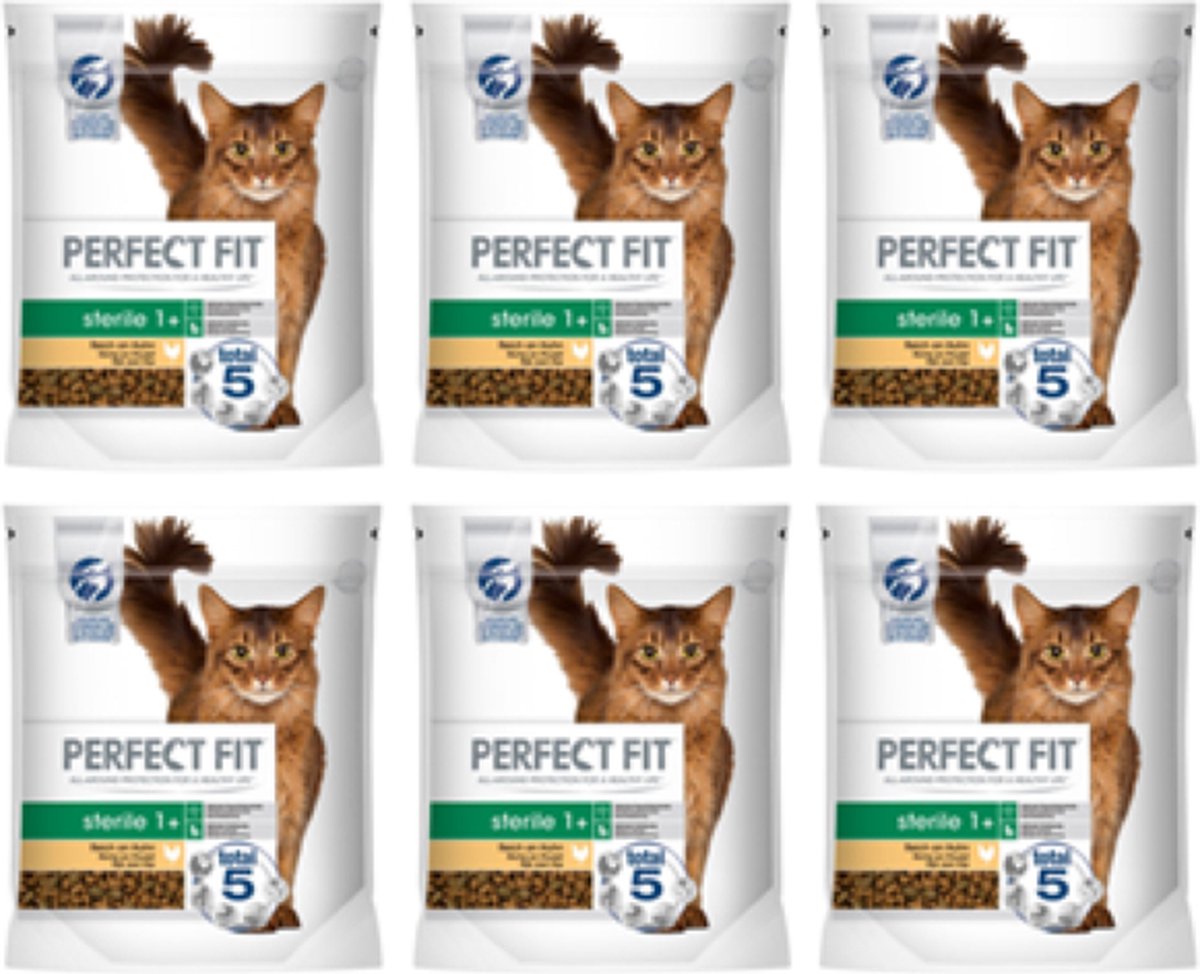 6x - Perfect Fit - Sterile 1+  Kip - Kattenvoer - 750g