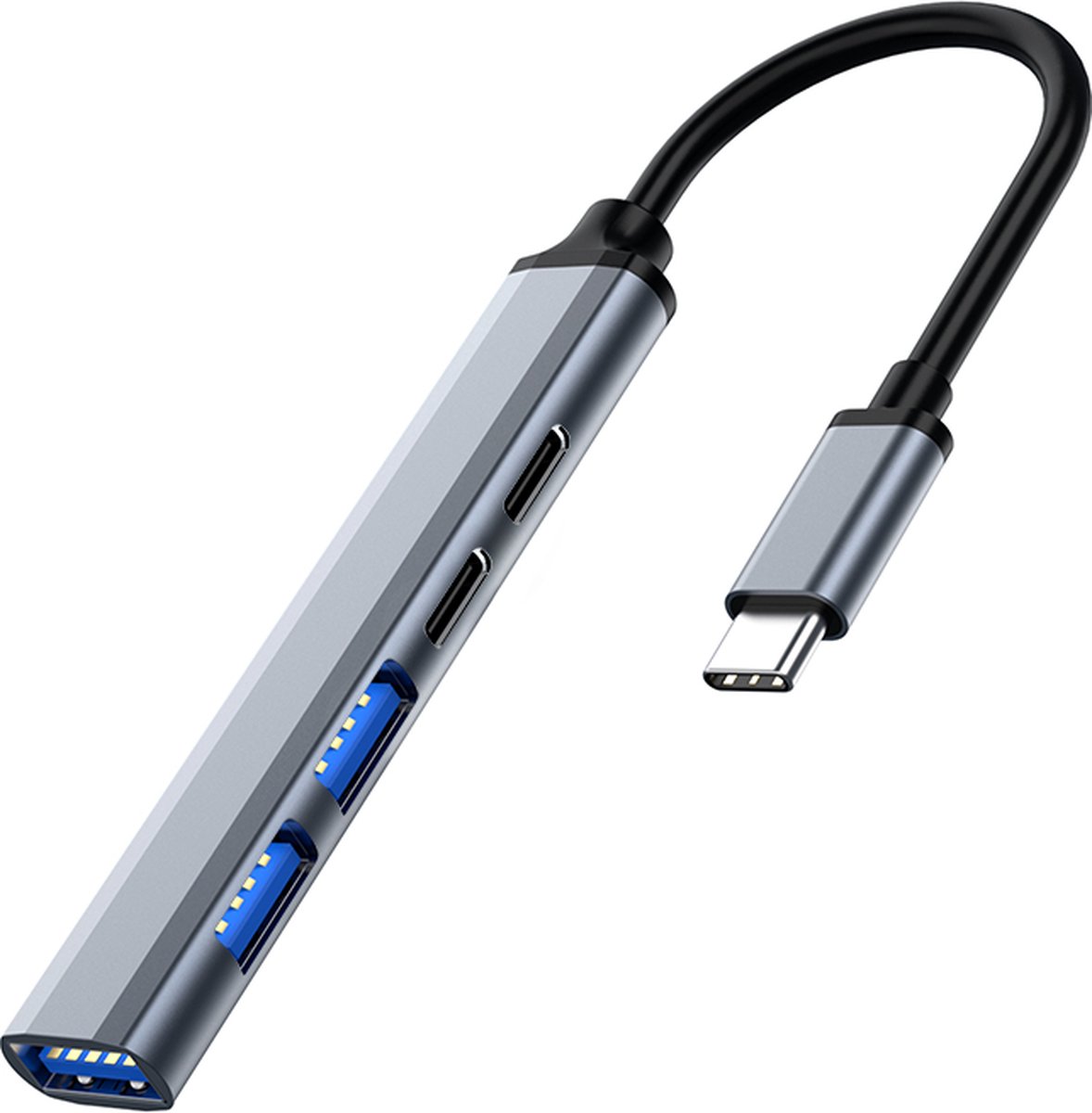Fuegobird 5 in 1 USB-C HUB - USB3.0+PD65W - Metallisch Zilver