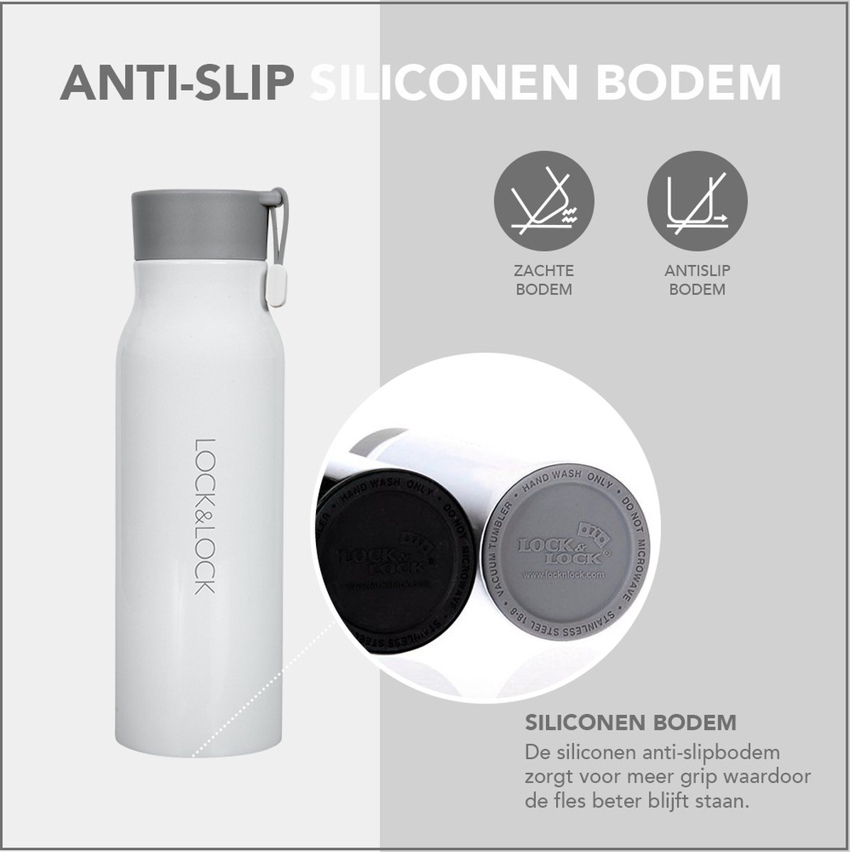 Lock&Lock RVS Thermosfles - Thermosbeker - Travel Mug - Isoleerfles - Veldfles - Drinkfles - Theefles - Met Filter - Koffie en Thee - Lekvrij - Tot 10 uur warm - 350 ml - Wit - LocknLock – foto 7